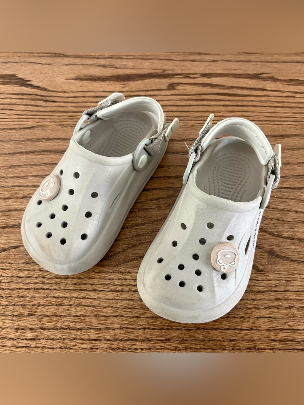 Kids White Slip-On Clog Shoes with Back Strap